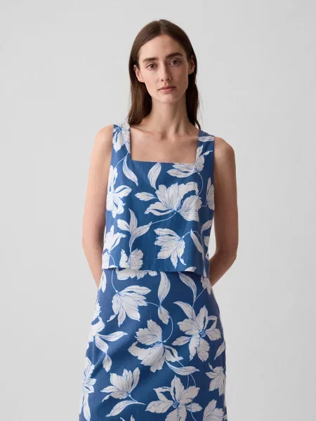 Lniana koszulka Gap o krotszym kroju