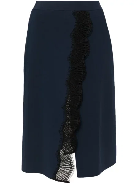 Fustă midi Stella Mccartney din dantelă albastru