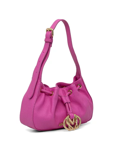 Κορδόνι περίσφιξης τσάντα Love Moschino με αυτόγραφο ροζ