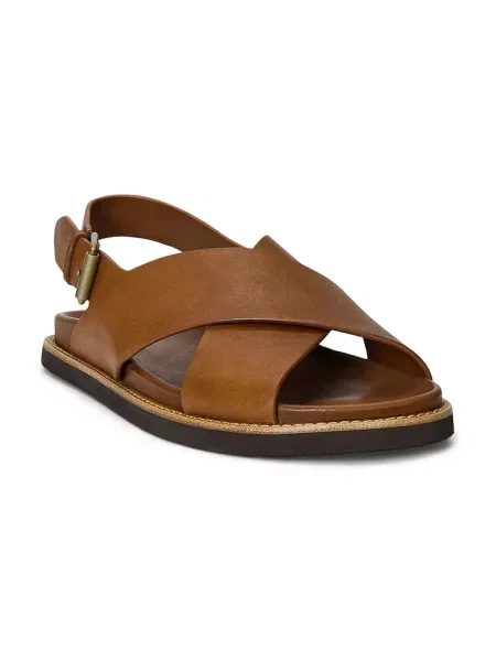 Usnjeni sandali Polo Ralph Lauren Zane rjava