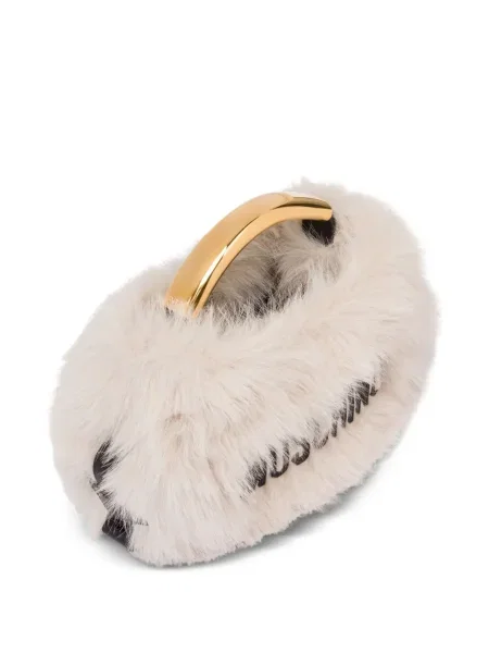 Geantă Moschino cu broderie alb