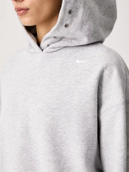 Nike Sportswear kapucnis melegítőfelső női pamuttal Studio Fleece szürke