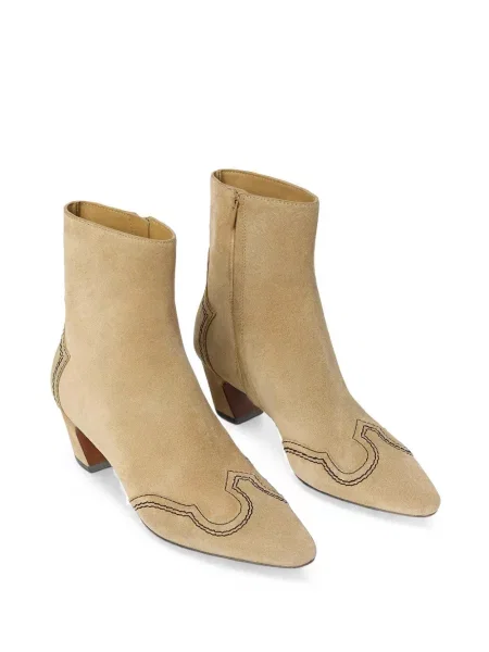 Cizme scurte Loeffler Randall din piele de căprioară