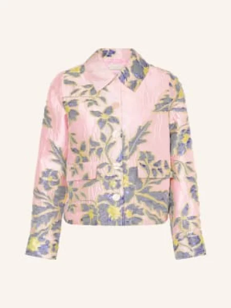 Milano Italy Kurtka Z Żakardu rosa niebieska