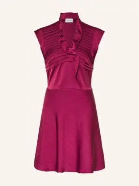 Claudie Pierlot Satynowa Sukienka Z Falbanami lila