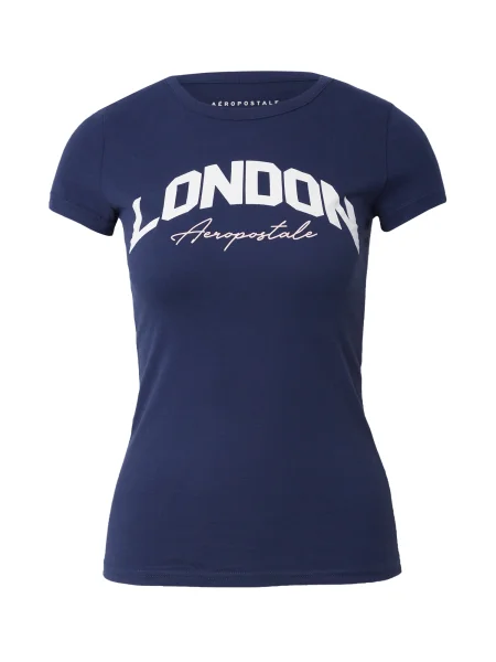 AÉROPOSTALE Tricou LONDON bleumarin alb