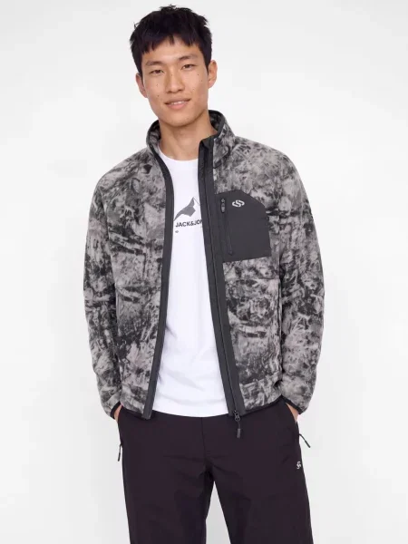 JACK & JONES Flis jakna JJSVERBIER / antracit / tamo siva
