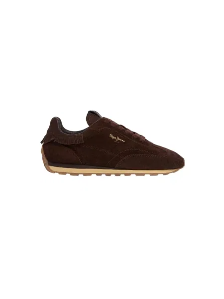 Sneakersy Pepe Jeans skórzane retro brązowe