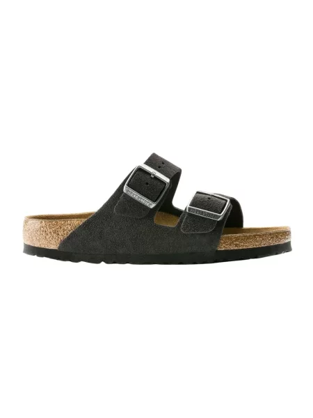 Klapki Birkenstock skórzane szare