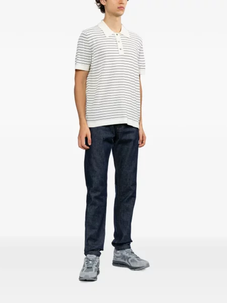 Scurt tricou polo A.p.c. cu dungi alb