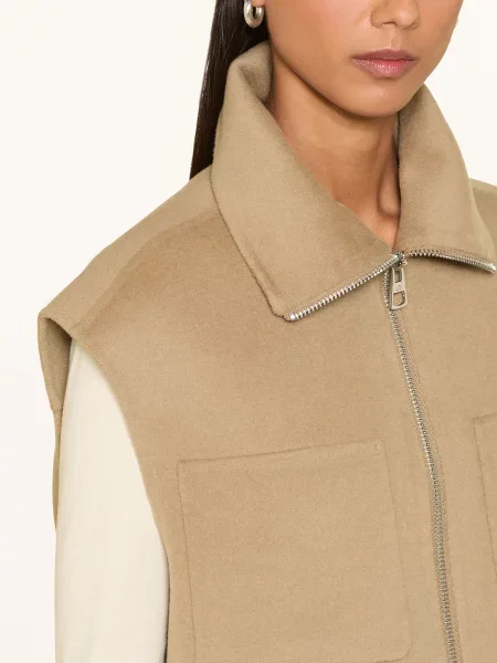 Kamizelka o pudełkowym kroju z mieszanki wełny Marc O'polo beżowa