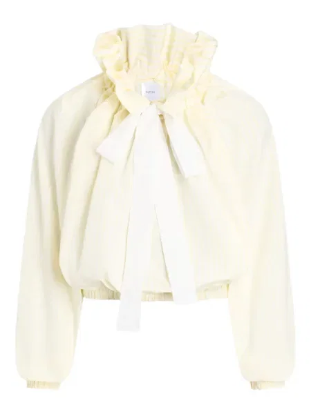 Bluzka Patou w paski z falbankami żółta