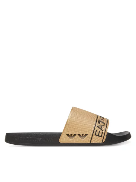 Шльопанці Emporio ArmaniWater Sports Tape black / gold чорні