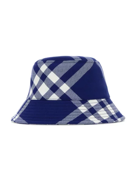 Haftowany lniany kapelusz Burberry niebieski