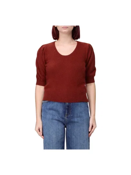 Sweter Twinset z krótkim rękawem czerwony