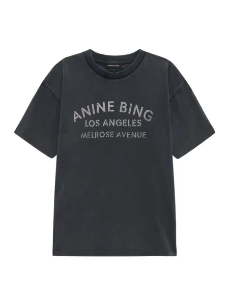Anine Bing MELROSE STENCIL T-shirt czarna
