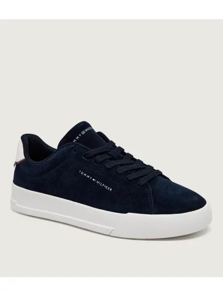 Tommy Hilfiger Sneakers TH Court Core | piele întoarsă albastru