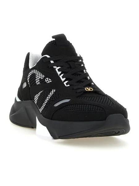 Lniane sneakersy Valentino Garavani czarne