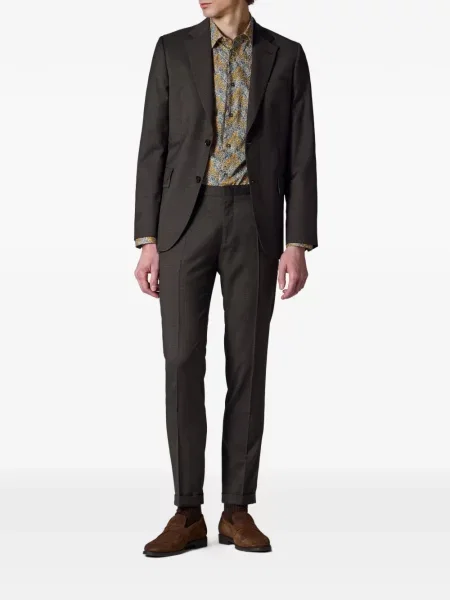 Pantaloni Paul Smith de lână maro