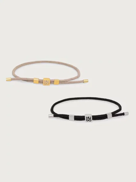 HUGO set de brățări pentru bărbați pachet de 2 negru