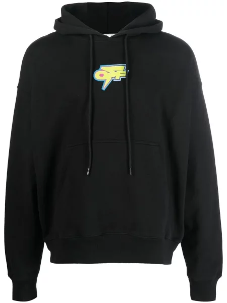 Шнур суичър с качулка Off-white с качулка с принт бяло