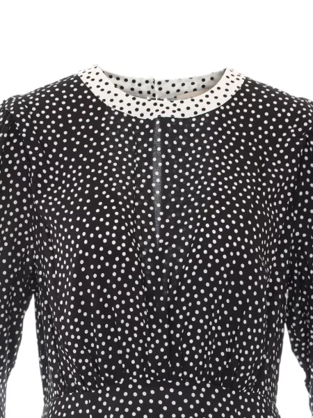 Rochie maxi Rixo cu buline cu imagine negru