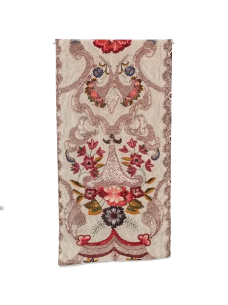 Fular Claudio Cutuli de catifea cu model floral gri