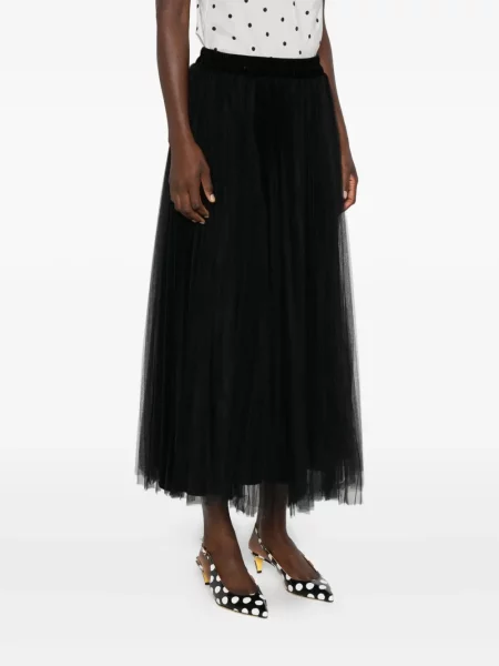 Fusta plisata Styland din tul plisată până la genunchi negru