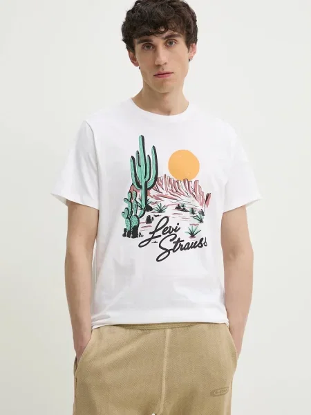 Tričko Levi's GRAPHIC CREWNECK TEE s potiskem bílá