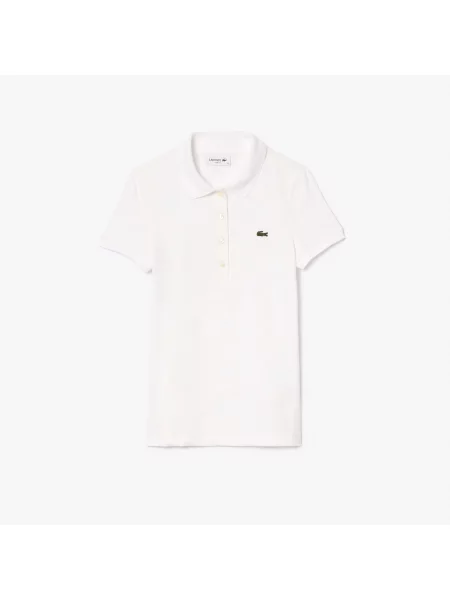 Lacoste Koszulka Polo Slim Fit Z Elastycznego Dżerseju Bawełnianego biała