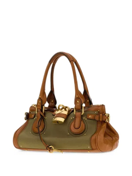 Geantă shopper Chloé din canvas maro