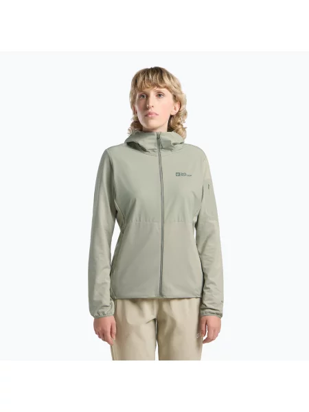 Fleecová mikina Jack Wolfskin Prelight Trail Hoody mint leaf zelená