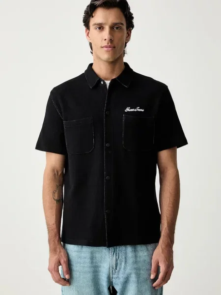 Guess Jeans cămașă pentru bărbați cu negru