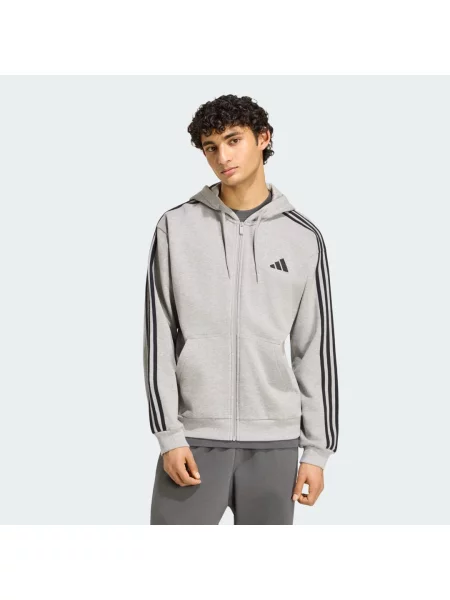 Bluza z kapturem z suwakiem na całej długości Essentials French Terry biała