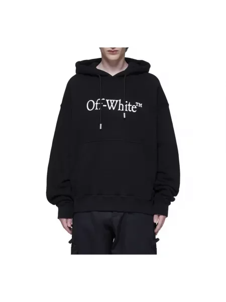 Bluza z kapturem Off-white z kapturem z nadrukiem biała