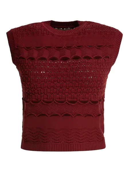 Top Elie Saab tricotate roșu