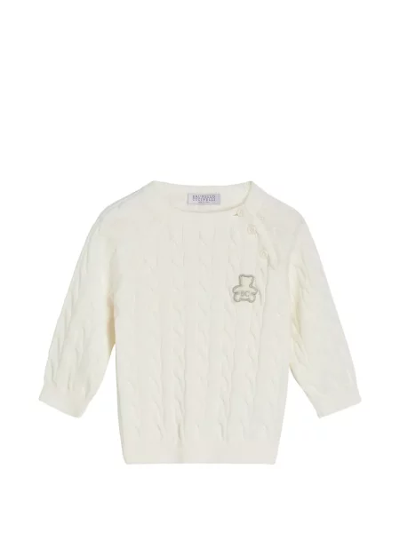 Sweter dziecięcy Brunello Cucinelli biały