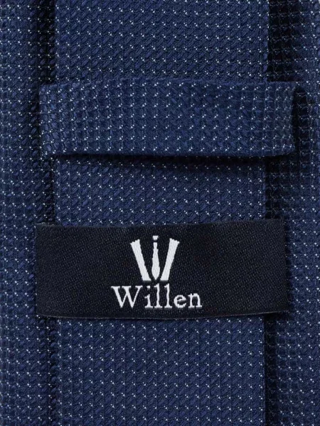 Krawat z czystego jedwabiu 6 cm Willen granatowy