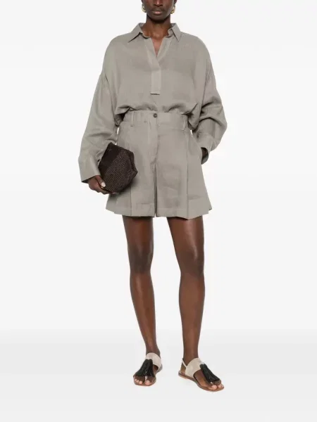 Pantaloni scurți Brunello Cucinelli plisate verde