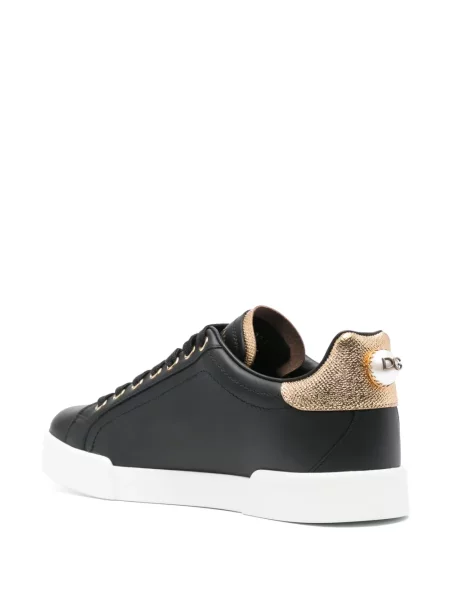 Δερμάτινα sneakers Dolce & Gabbana Portofino μαύρο