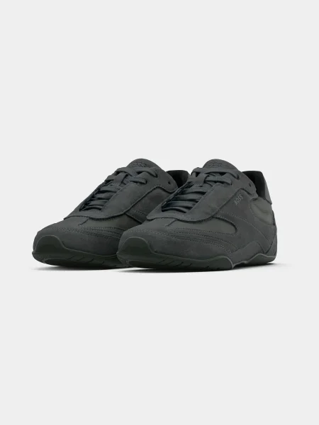 Sneakerși Boss din piele negru