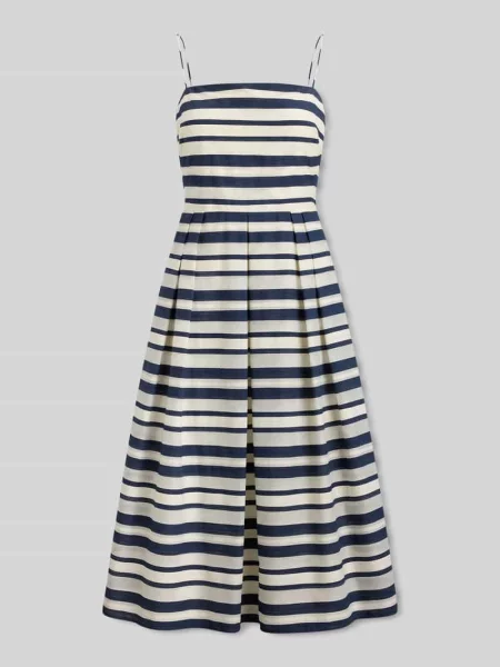 Dopasowana sukienka koktajlowa z mieszanki bawełny Lauren Ralph Lauren granatowa