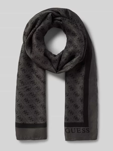 Szal z detalem z logo na całej powierzchni model Katya' Guess szara