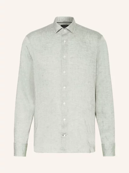 Olymp Signature Koszula Z Lnu Tailored Fit gruen