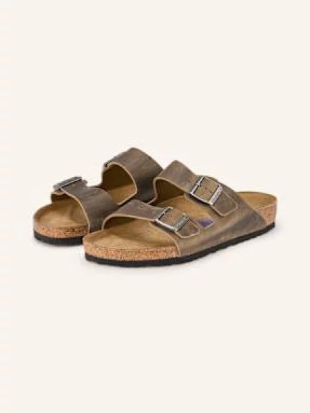 Kožené pantofle Birkenstock Arizona zelené