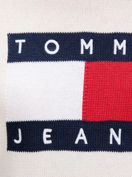 Tommy Jeans пуловер дамски от бежово
