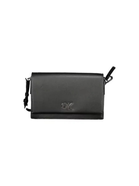 Lniana torebka crossbody Calvin Klein w miejskim stylu czarna