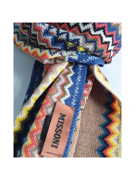 Szal Missoni wełniana w geometryczne wzory