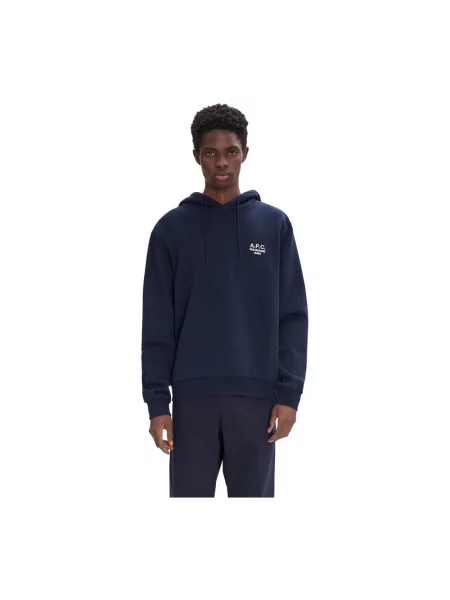 Bluza z kapturem A.p.c. z kapturem z logo szara