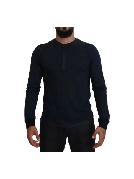 Długa bluza Dolce And Gabbana z długim rękawem niebieska